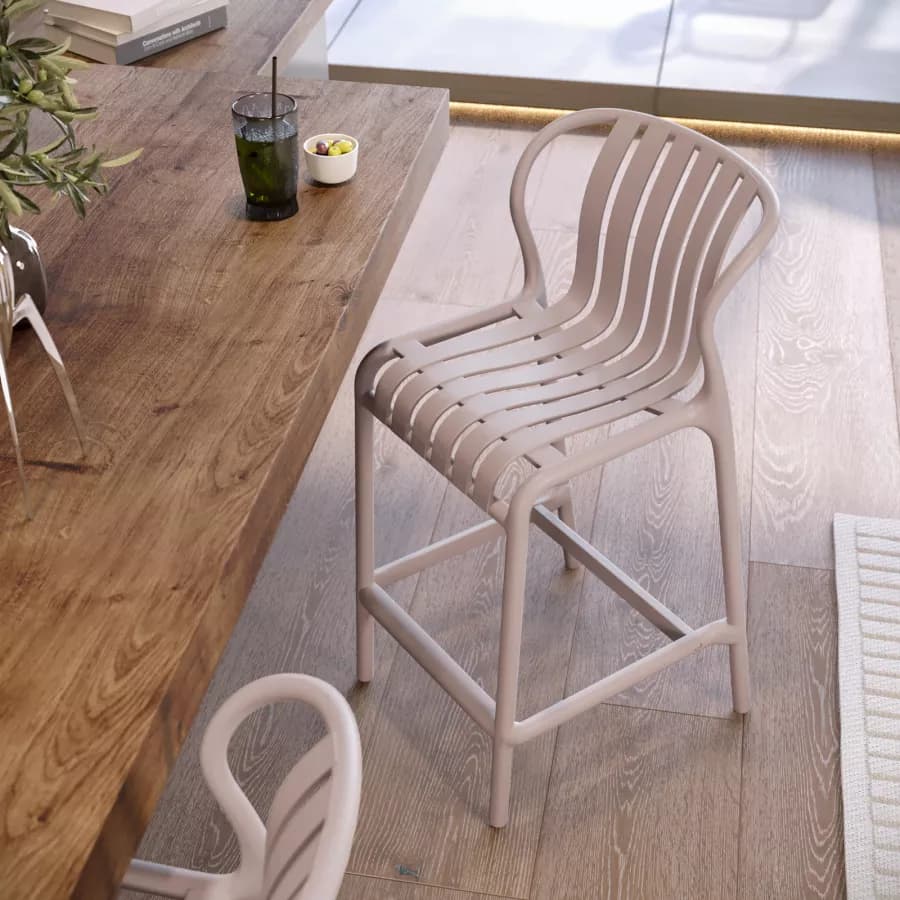 Sgabello in polipropilene beige - Nesturya