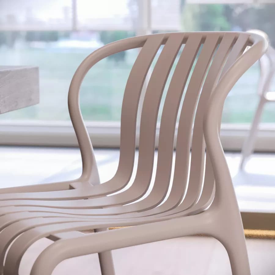 Sgabello in polipropilene beige - Nesturya