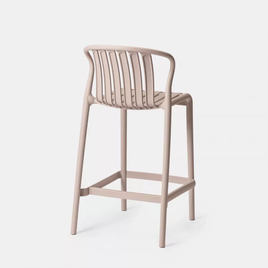 Sgabello in polipropilene beige - Nesturya