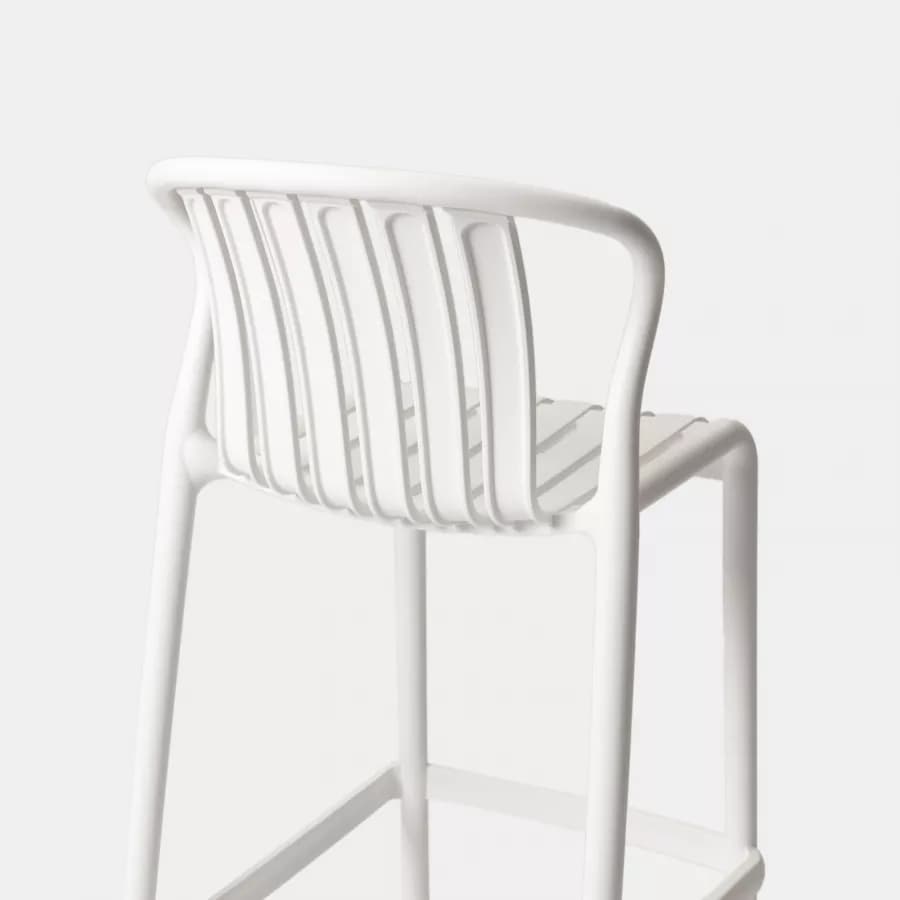 Sgabello in polipropilene bianco - Nesturya