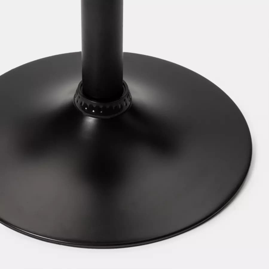Sgabello in similpelle trapuntato grigio con base nera ed altezza regolabile - Kerm