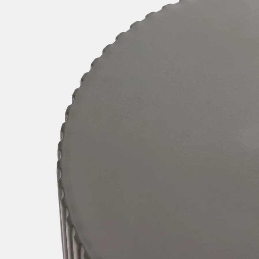 Sgabello rotondo 39 cm impilabile in polipropilene effetto cannettato grigio - Xilo