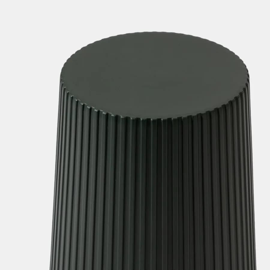Sgabello rotondo 39 cm impilabile in polipropilene effetto cannettato verde - Xilo