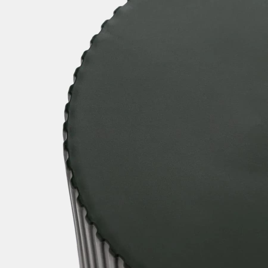 Sgabello rotondo 39 cm impilabile in polipropilene effetto cannettato verde - Xilo