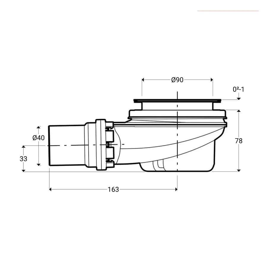 Sifone per piatto doccia Geberit Ø90 mm chiusura idraulica 50 mm
