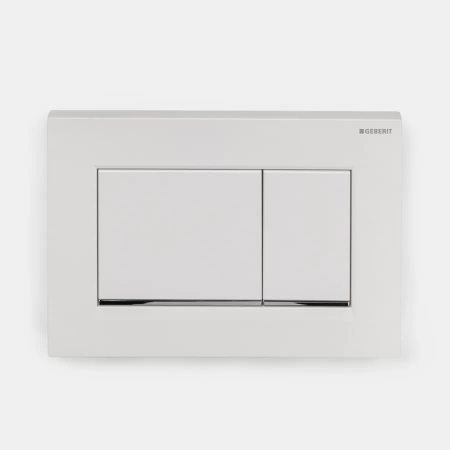 Placca di comando doppio tasto bianco opaco Geberit per cassette Sigma - Sigma20 square