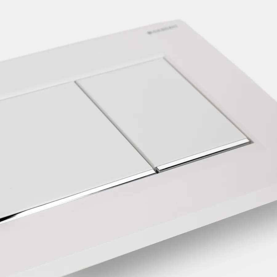Placca di comando doppio tasto bianco opaco Geberit per cassette Sigma - Sigma20 square