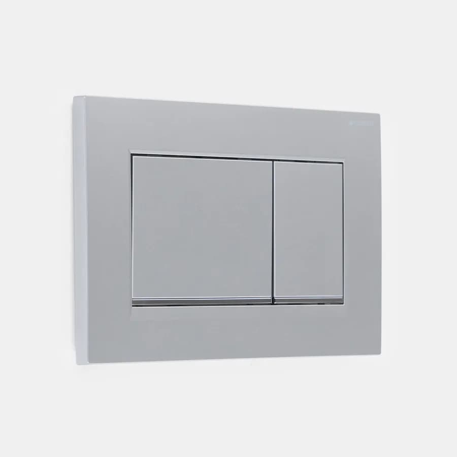 Placca di comando doppio tasto Geberit per Sigma 8 satinato e cromo - Sigma20 square