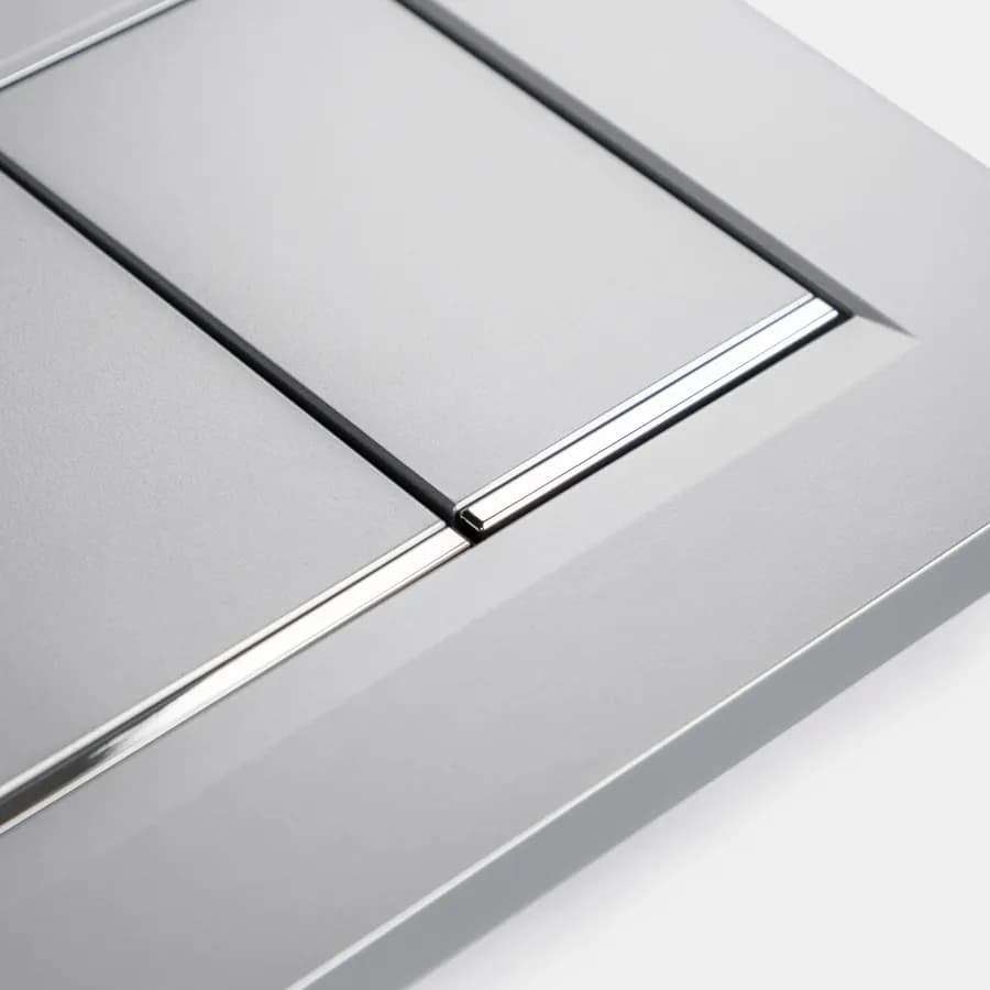 Placca di comando doppio tasto Geberit per Sigma 8 satinato e cromo - Sigma20 square