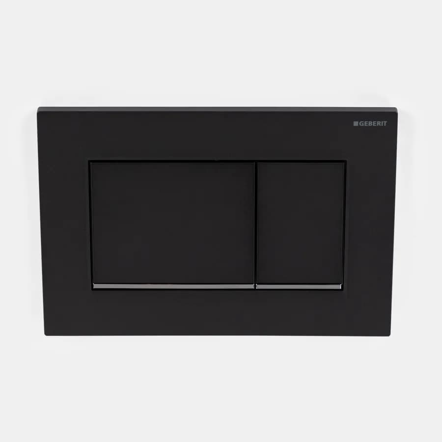 Placca di comando doppio tasto nero opaco Geberit per cassette Sigma - Sigma20 square