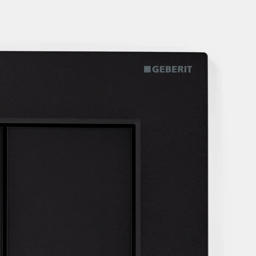 Placca di comando doppio tasto nero opaco Geberit per cassette Sigma - Sigma20 square