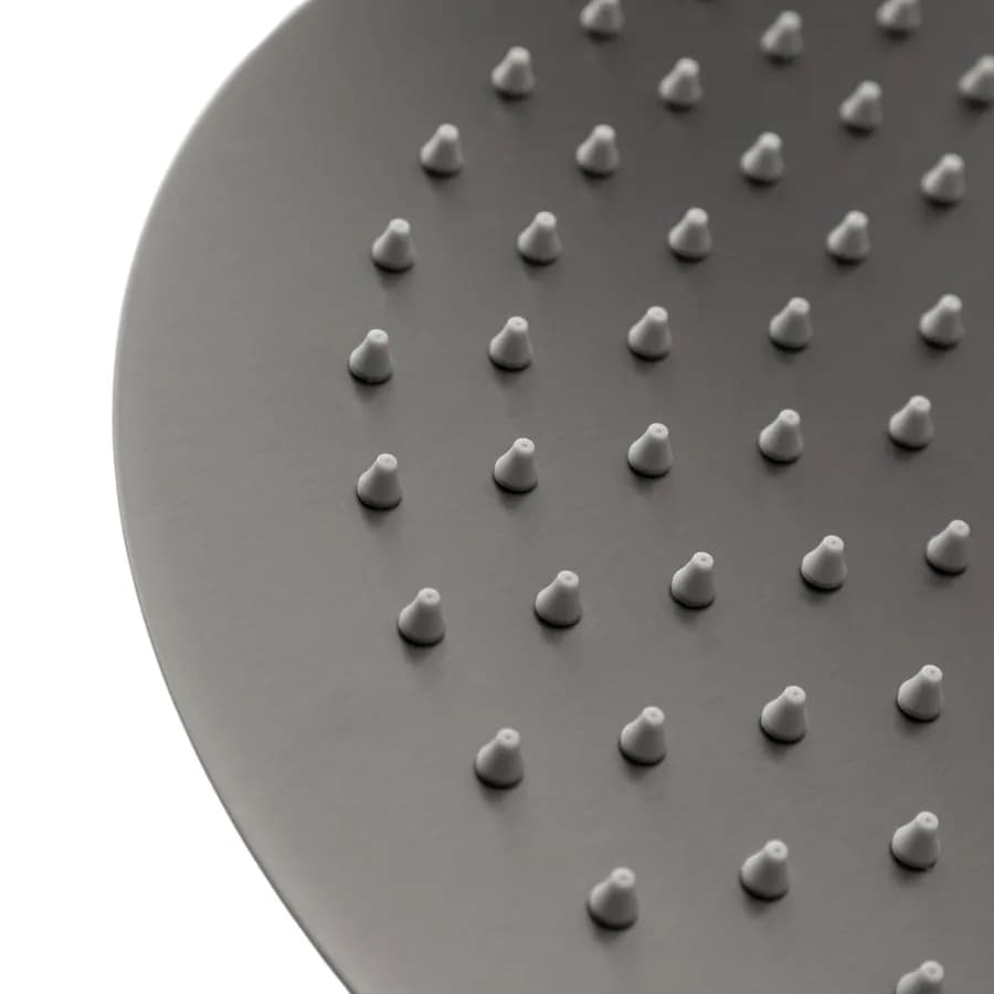 Soffione Ø 30 cm ultrasottile in acciaio inox nero spazzolato