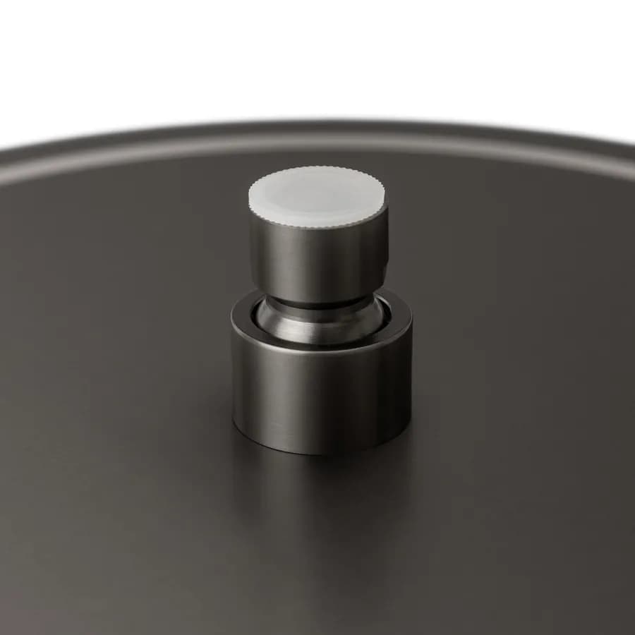 Soffione Ø 30 cm ultrasottile in acciaio inox nero spazzolato