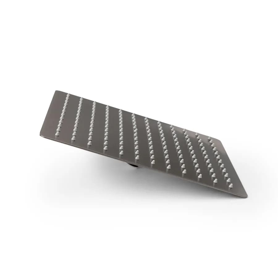 Soffione 30x30 cm ultraslim in acciaio inox nero spazzolato