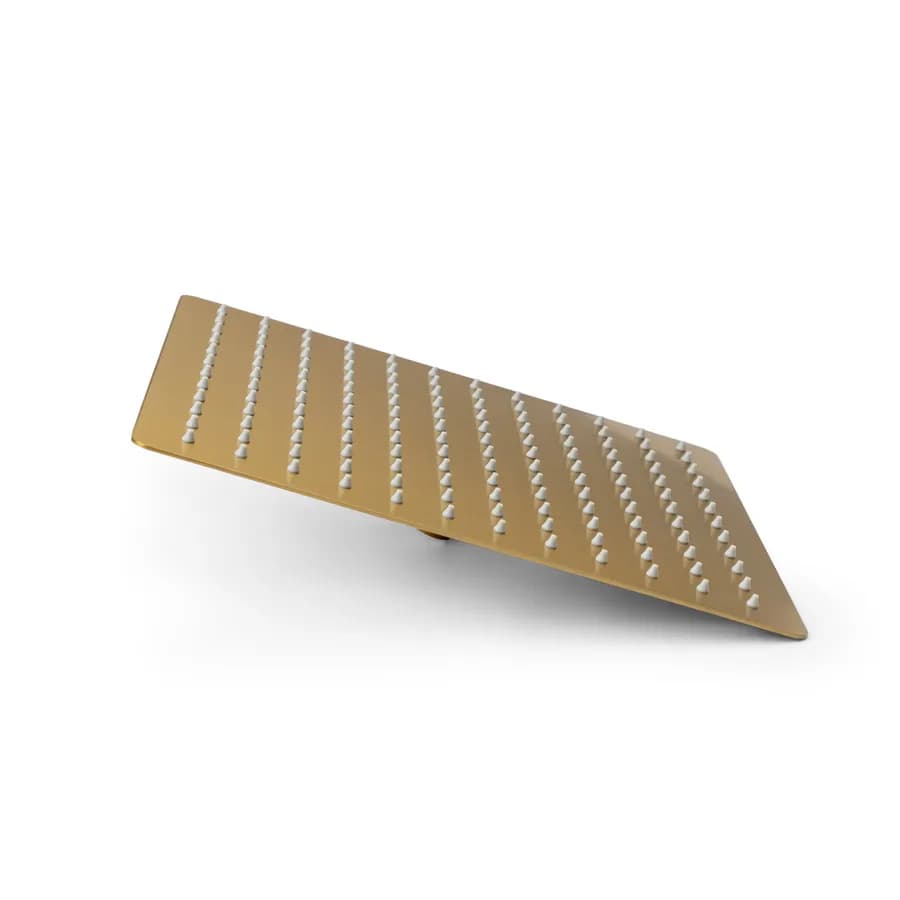 Soffione 30x30 cm ultraslim in acciaio inox oro spazzolato