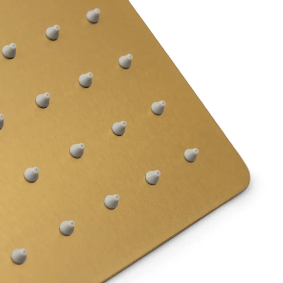 Soffione 30x30 cm ultraslim in acciaio inox oro spazzolato