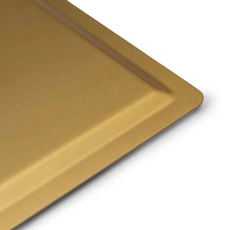 Soffione 30x30 cm ultraslim in acciaio inox oro spazzolato