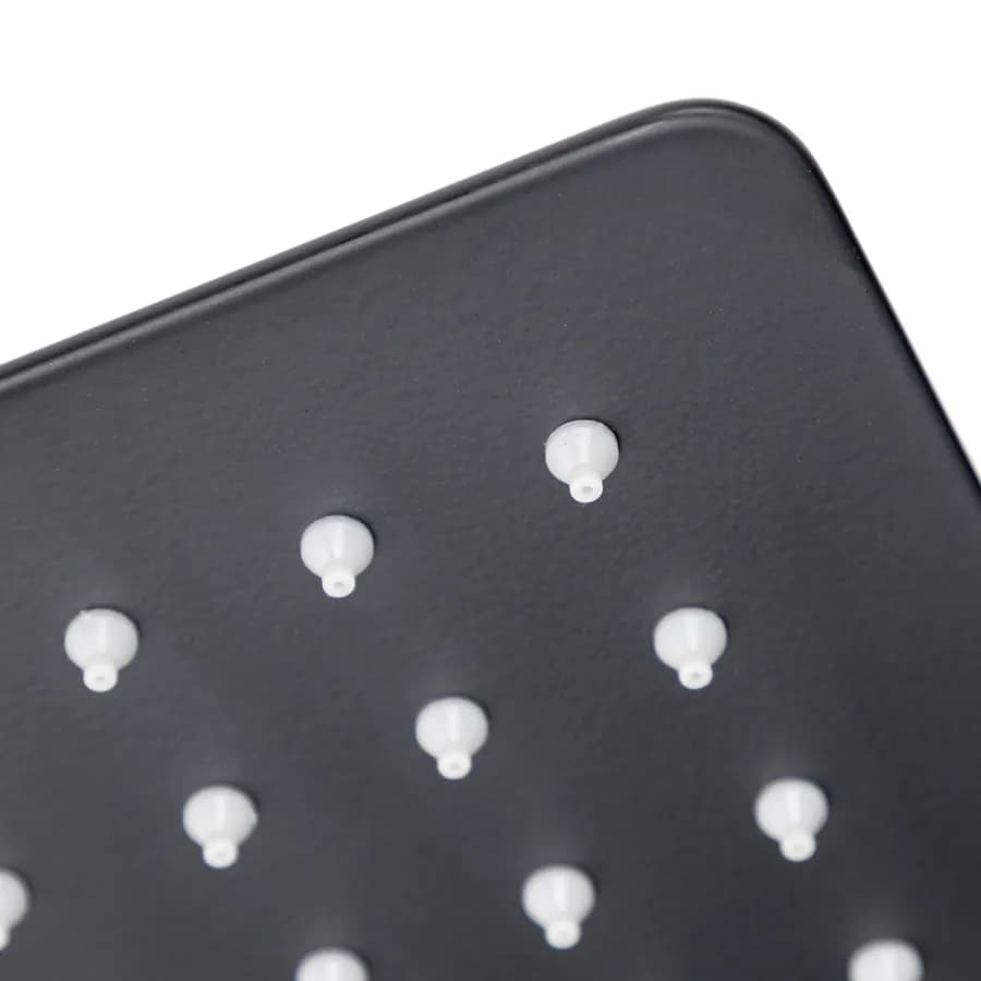 Soffione doccia 25 x 15 cm in acciaio nero opaco anticalcare con snodo orientabile