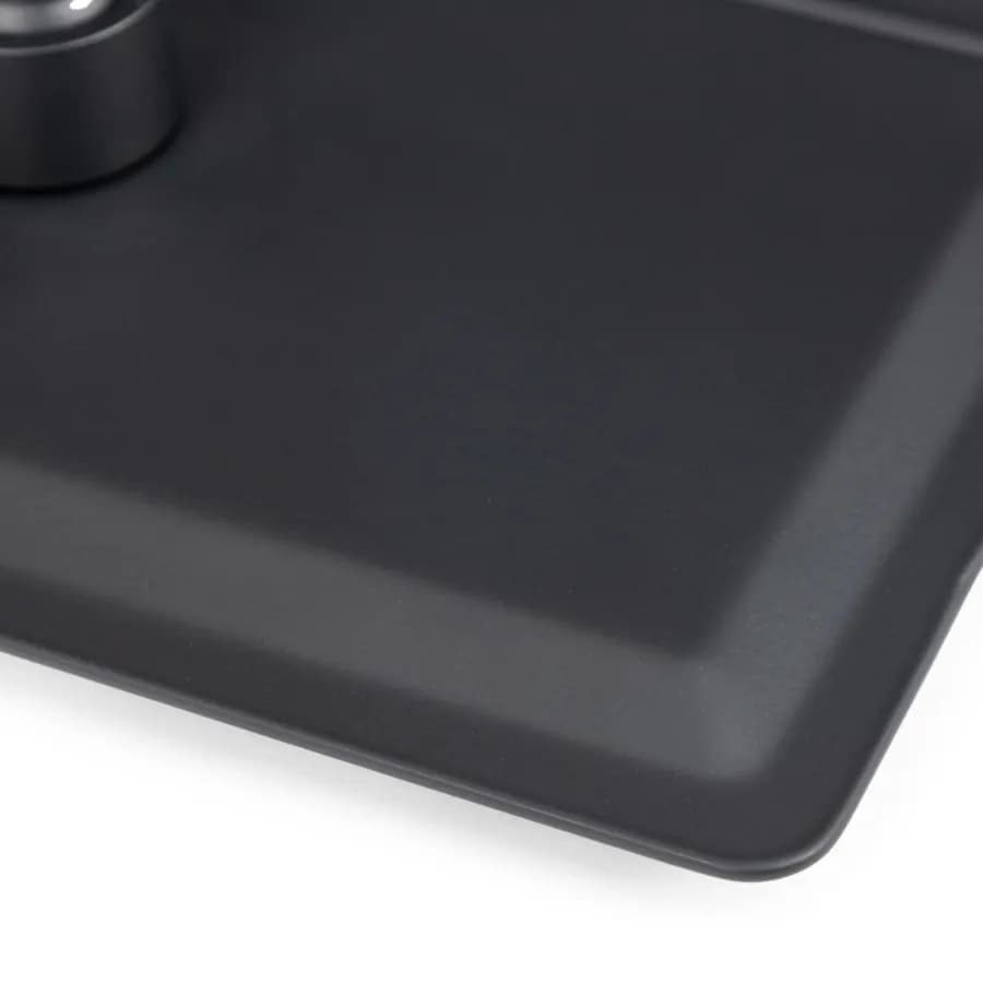 Soffione doccia 25 x 15 cm in acciaio nero opaco anticalcare con snodo orientabile