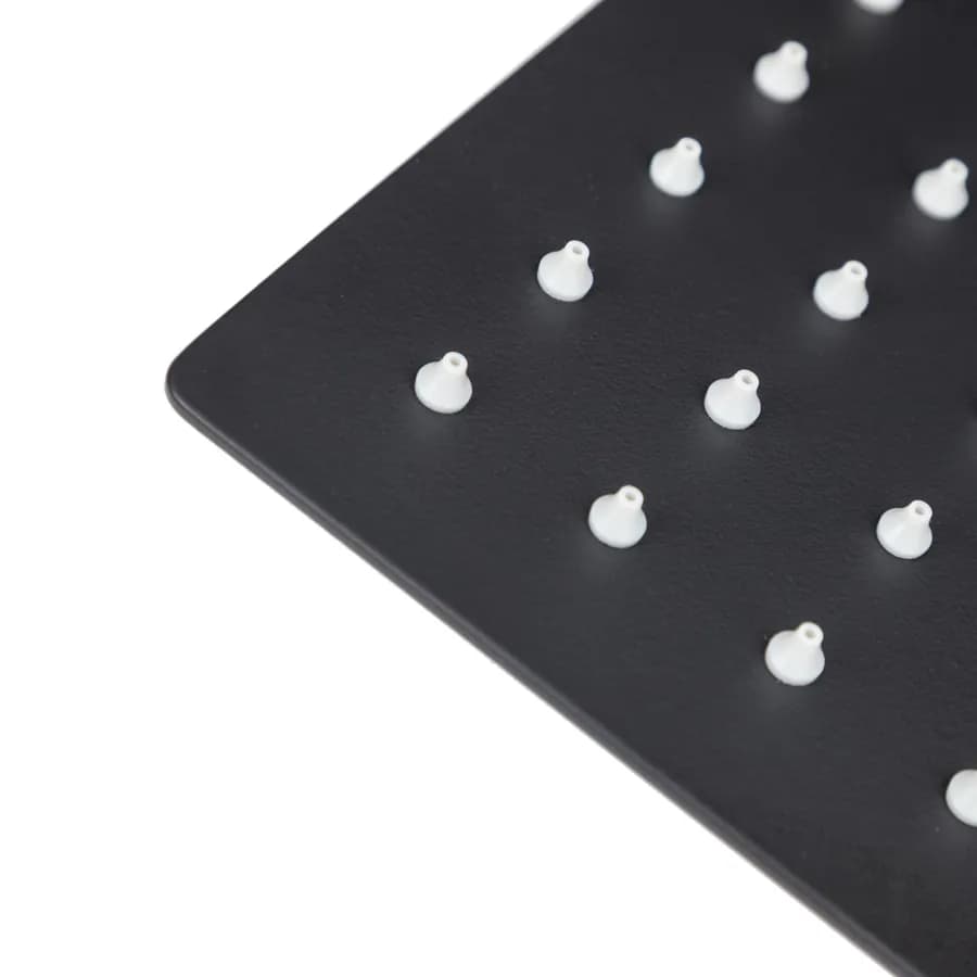 Soffione doccia nero opaco 20 cm ultraslim orientabile e anticalcare attacco universale