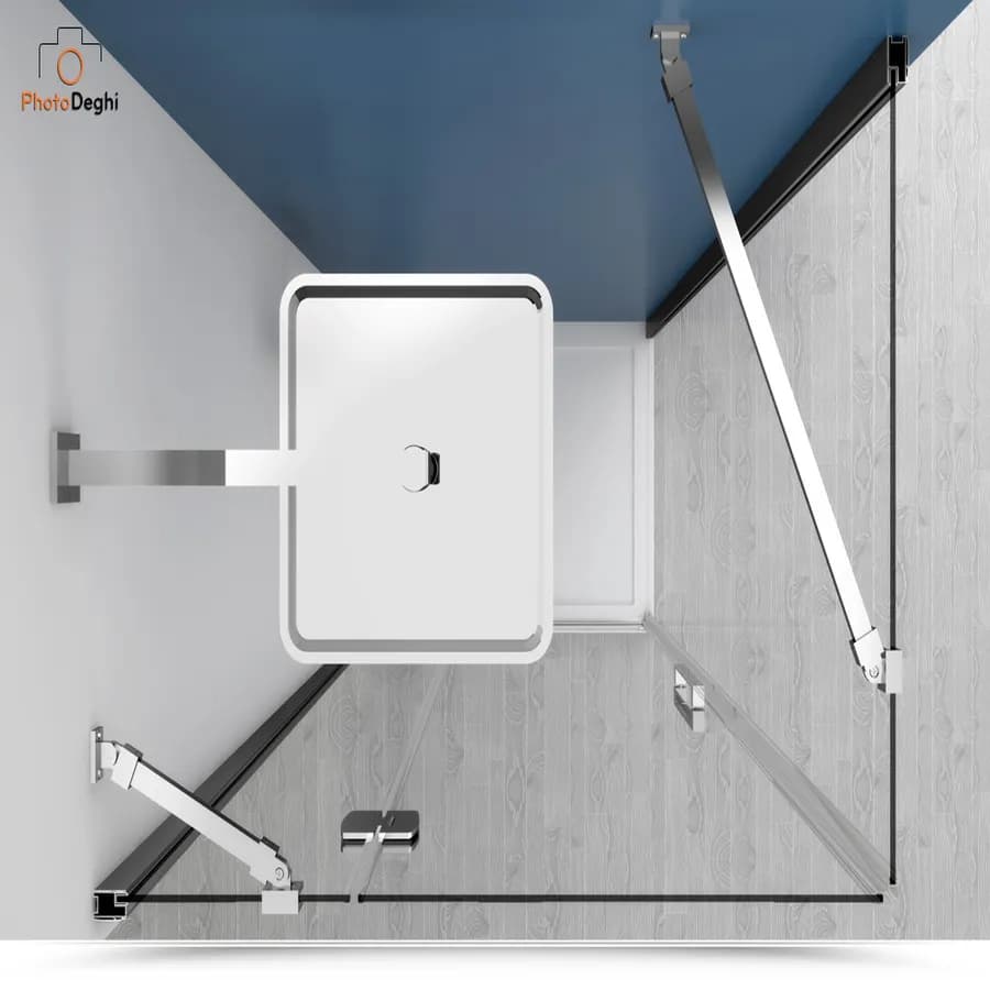 Soffione doccia ultraslim 20 cm acciaio cromato anticalcare snodo orientabile - Rainbow