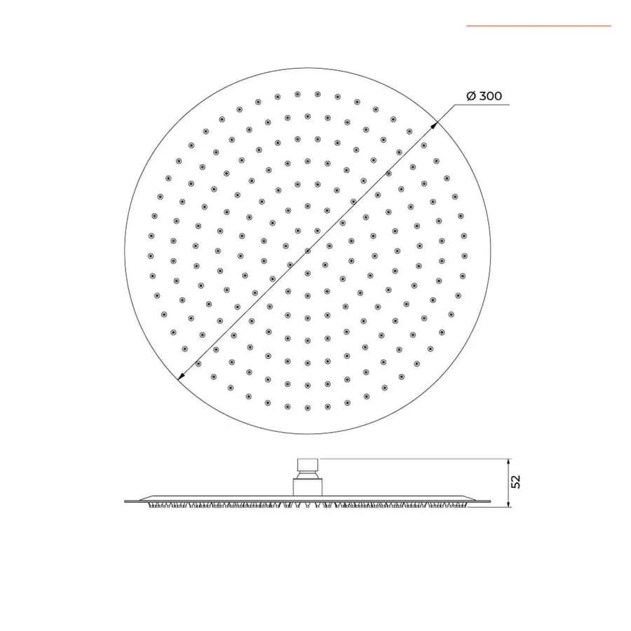 Soffione doccia tondo Ø30 cm acciaio inox specchiato ultraslim anticalcare