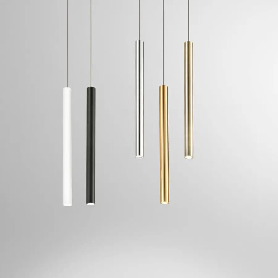 Sospensione 150h cm per binario trifase in alluminio nero con luce neutra - Radius