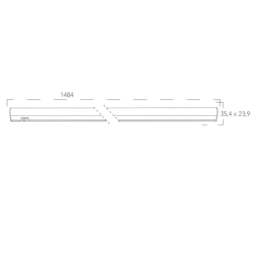 Sotto pensile led 148,4 cm in alluminio bianco