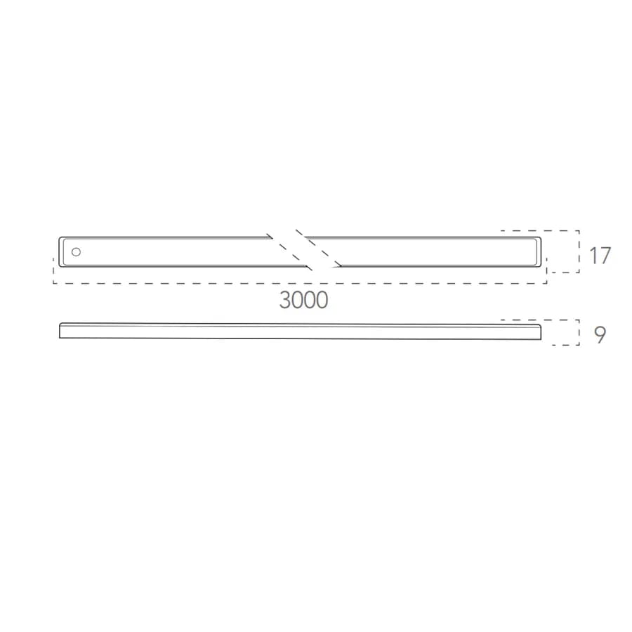 Sotto pensile led 300 cm in alluminio nickel