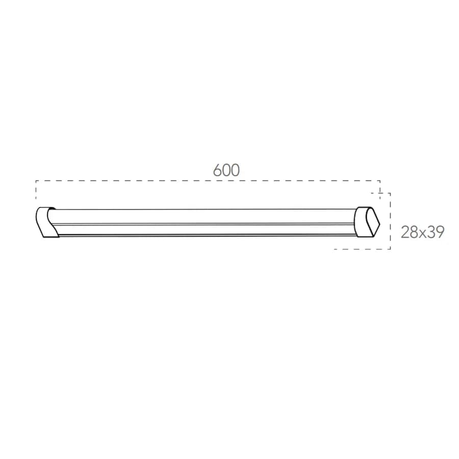 Sotto pensile led 60 cm in alluminio bianco