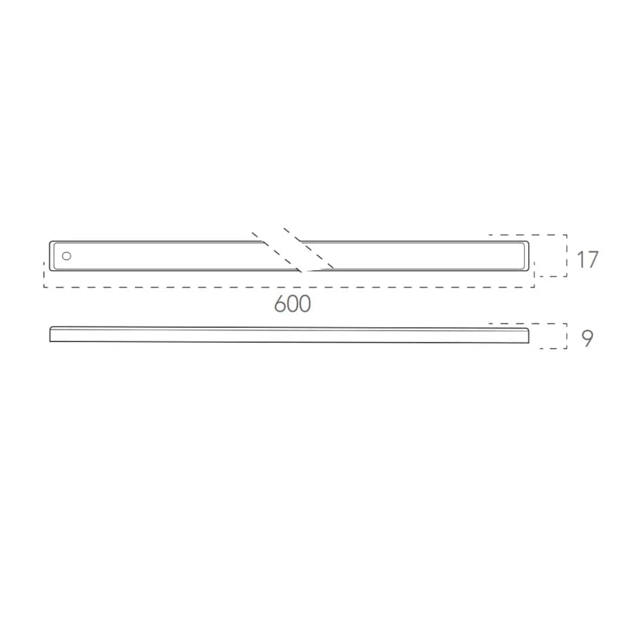 Sotto pensile led 60 cm in alluminio nickel