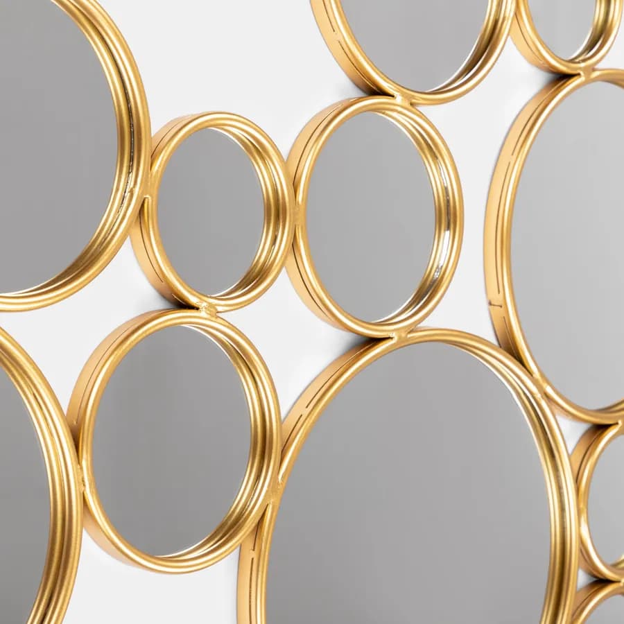 Specchi rotondi decorativi 135x78h cm in metallo oro - Strass