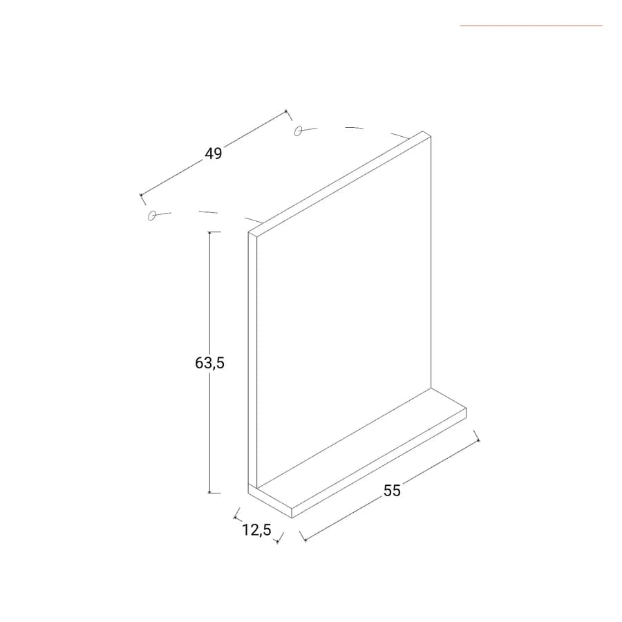 Specchiera bagno 55x63,5h cm con mensola d'appoggio verde street - Ready