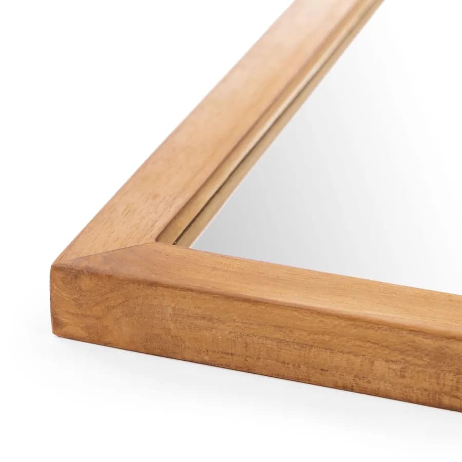 Specchio 100x70 cm con cornice sottile in legno di teak