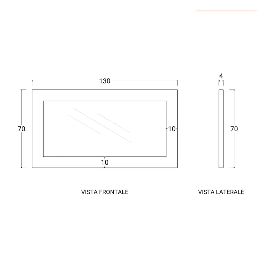 Specchio 130x70 cm in legno di teak grezzo - Sidonia