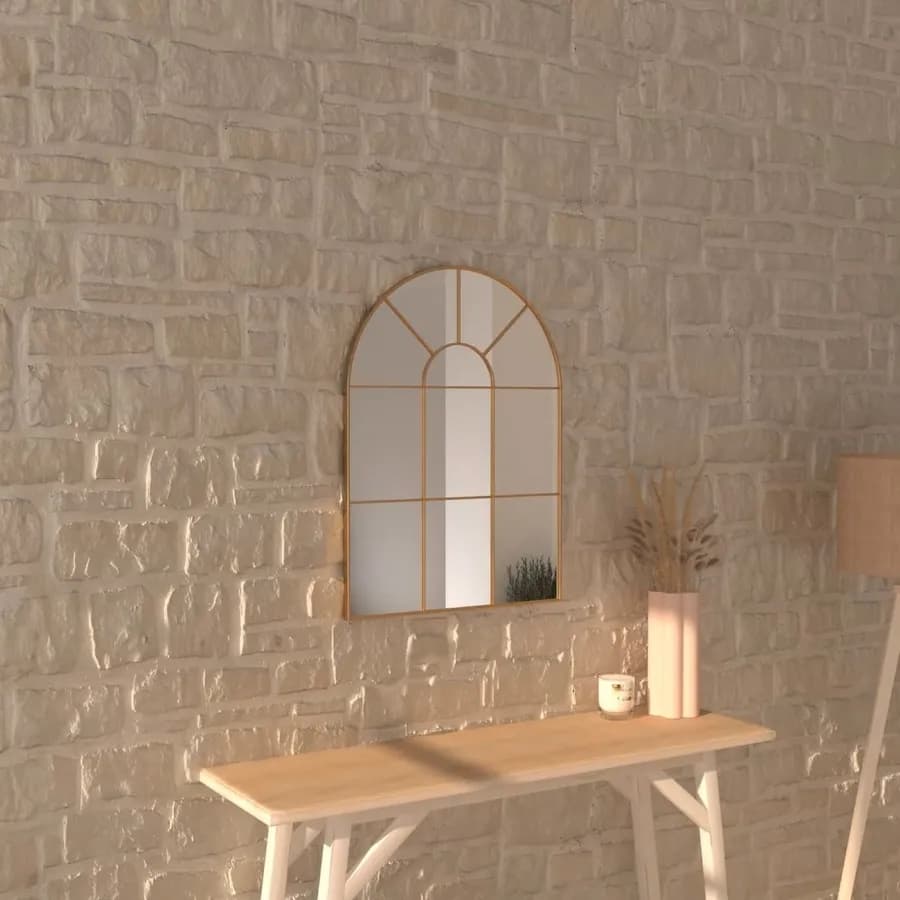 Specchio 54x74 cm con telaio in metallo oro