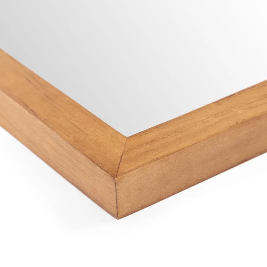 Specchio 90x70 cm con cornice sottile in legno di teak