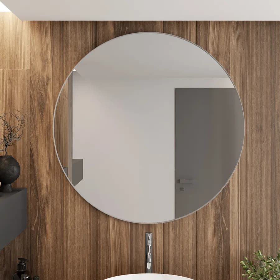 Specchio bagno 100 cm con cornice in alluminio spazzolato - Talas