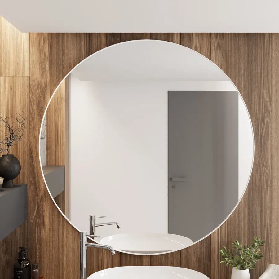 Specchio bagno 120 cm bianco opaco con cornice in alluminio - Talas