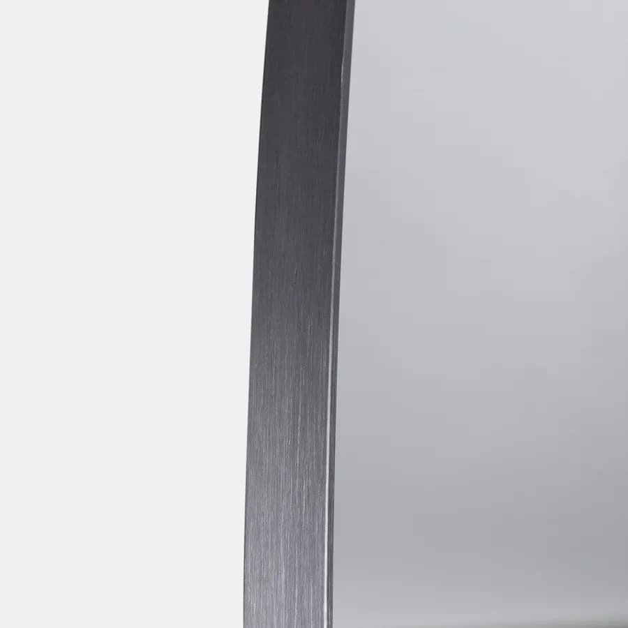 Specchio bagno 130 cm nero spazzolato con cornice in alluminio - Talas