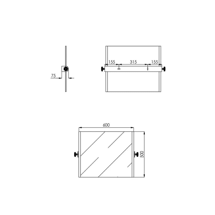 Specchio basculante Sanitosco 60x50 cm bagno accessibile o comunità