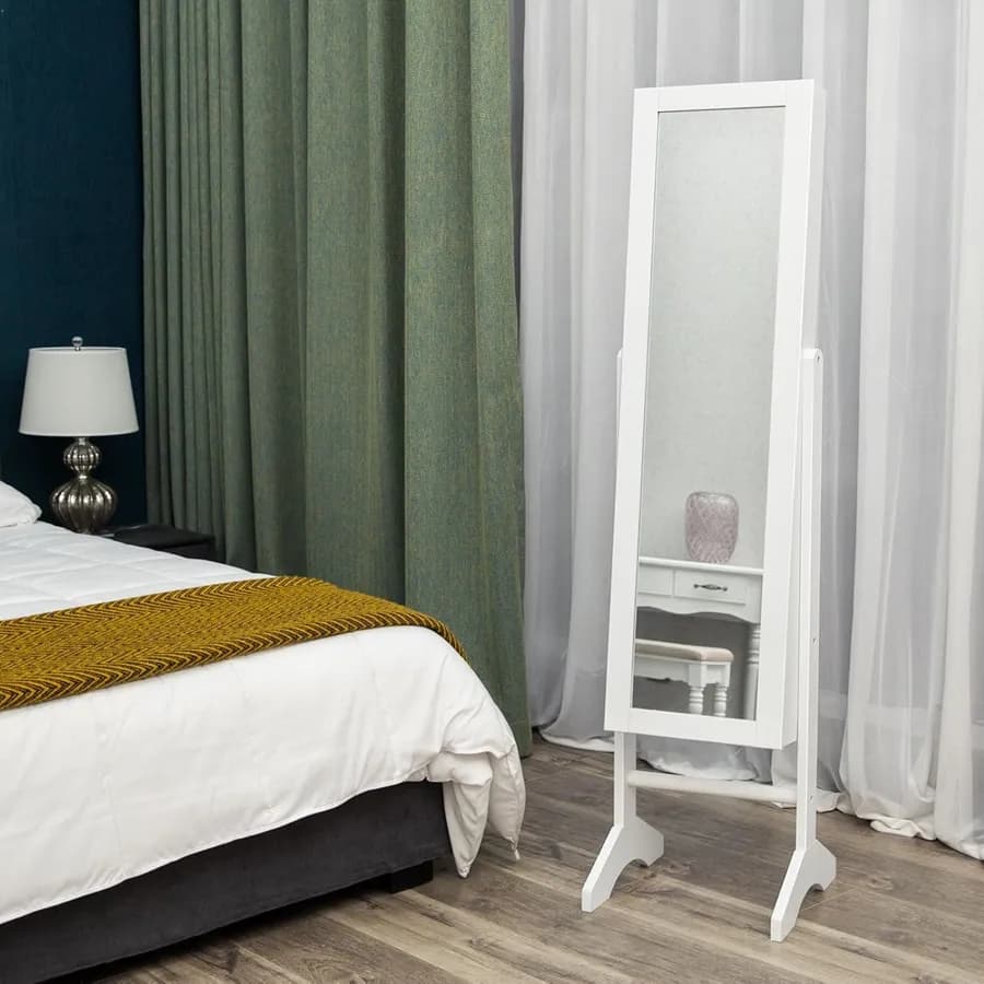 Specchio contenitore 145 h cm in legno di pino bianco - Cristina