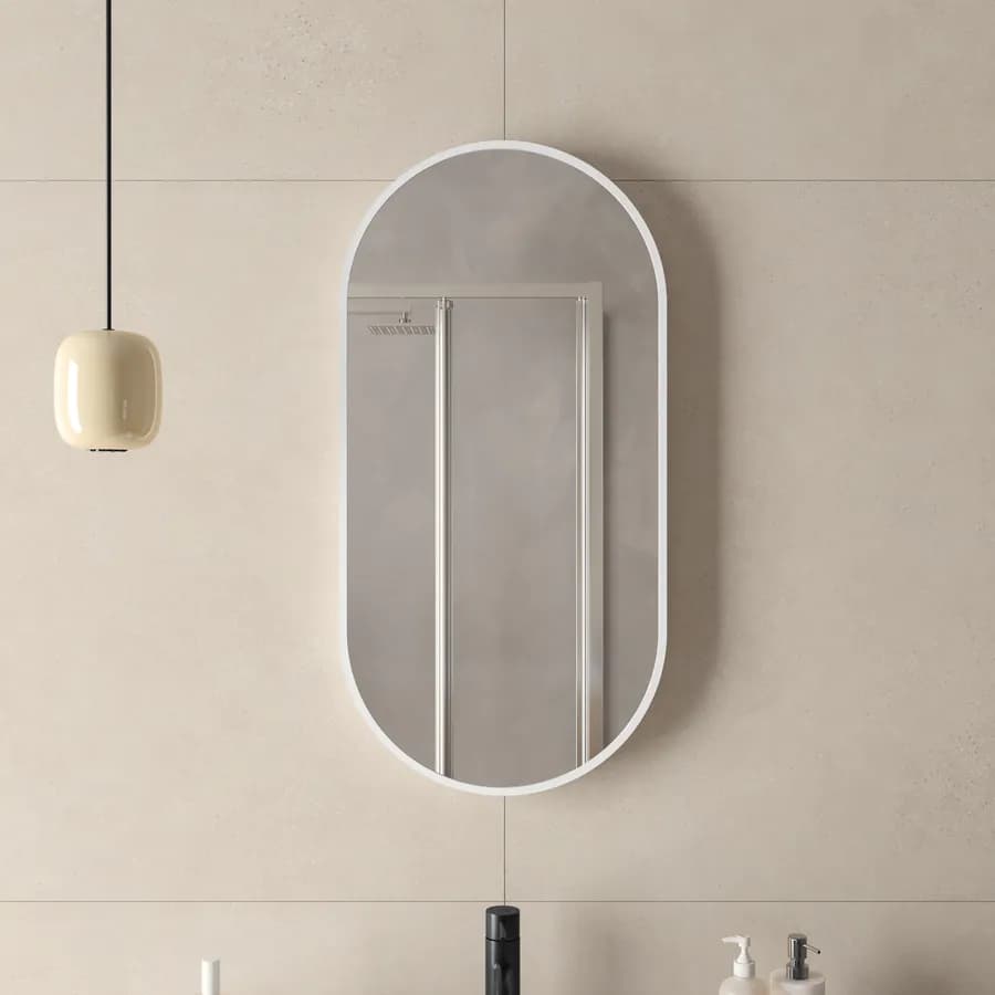 Specchio da bagno 40 x 80 cm reversibile bianco opaco - Finley