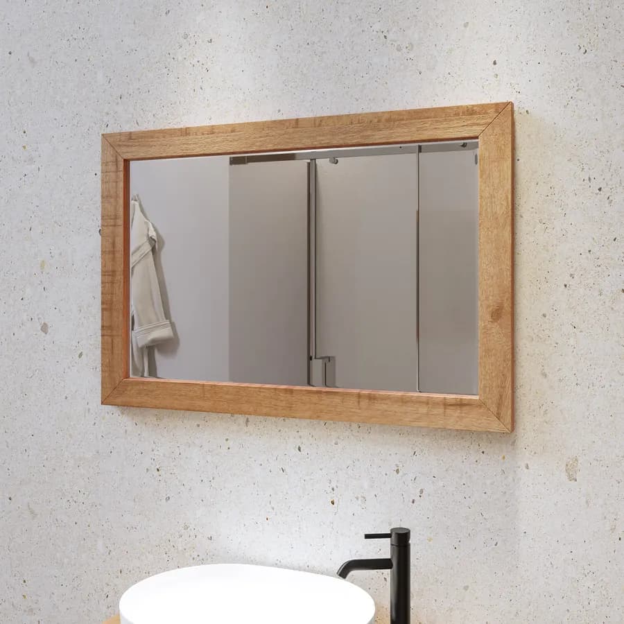 Specchio da bagno 90 x 60 cm mango naturale - Jaiden
