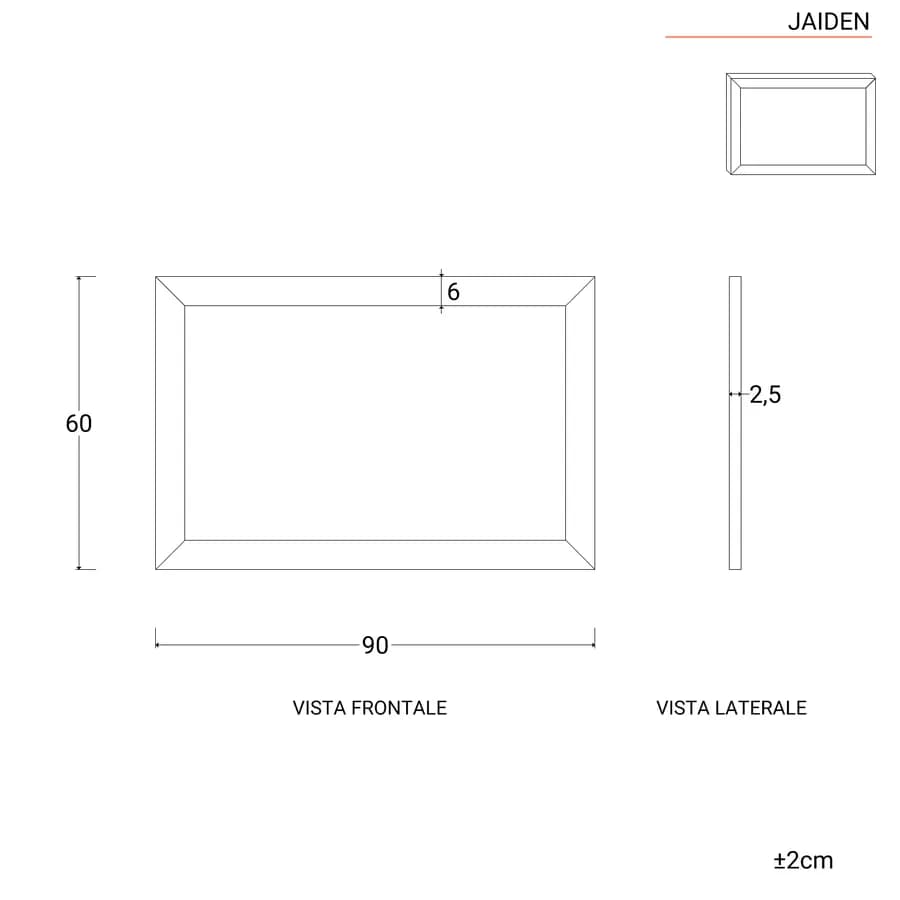 Specchio da bagno 90 x 60 cm mango naturale - Jaiden
