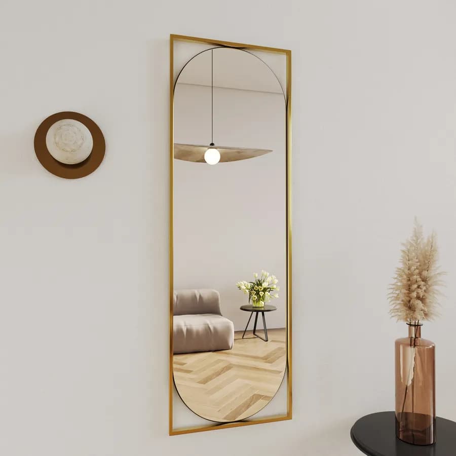 Specchio da interno 50x150h cm con cornice in metallo oro - Chandler