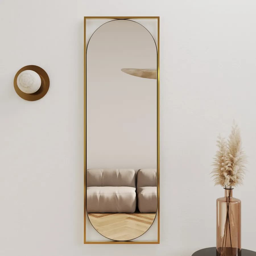 Specchio da interno 50x150h cm con cornice in metallo oro - Chandler