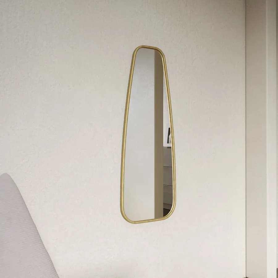 Specchio da parete 38x100h cm con cornice in metallo oro - Sylvan