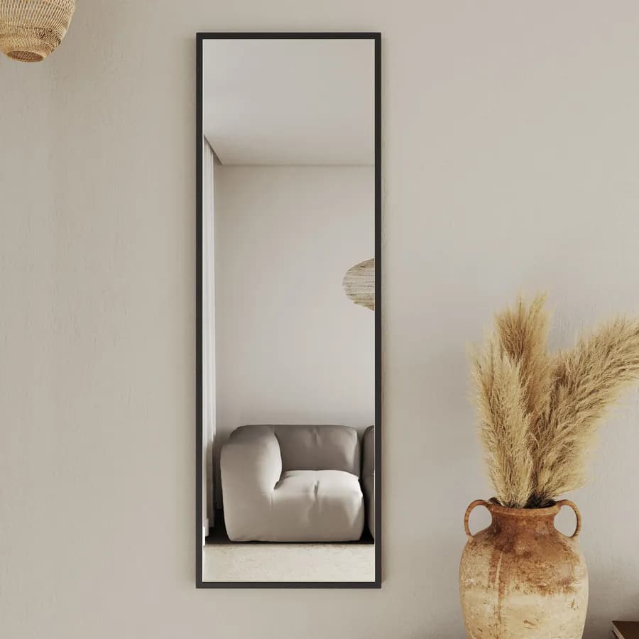 Specchio da parete 40x120h cm cornice in metallo nero - Kilian