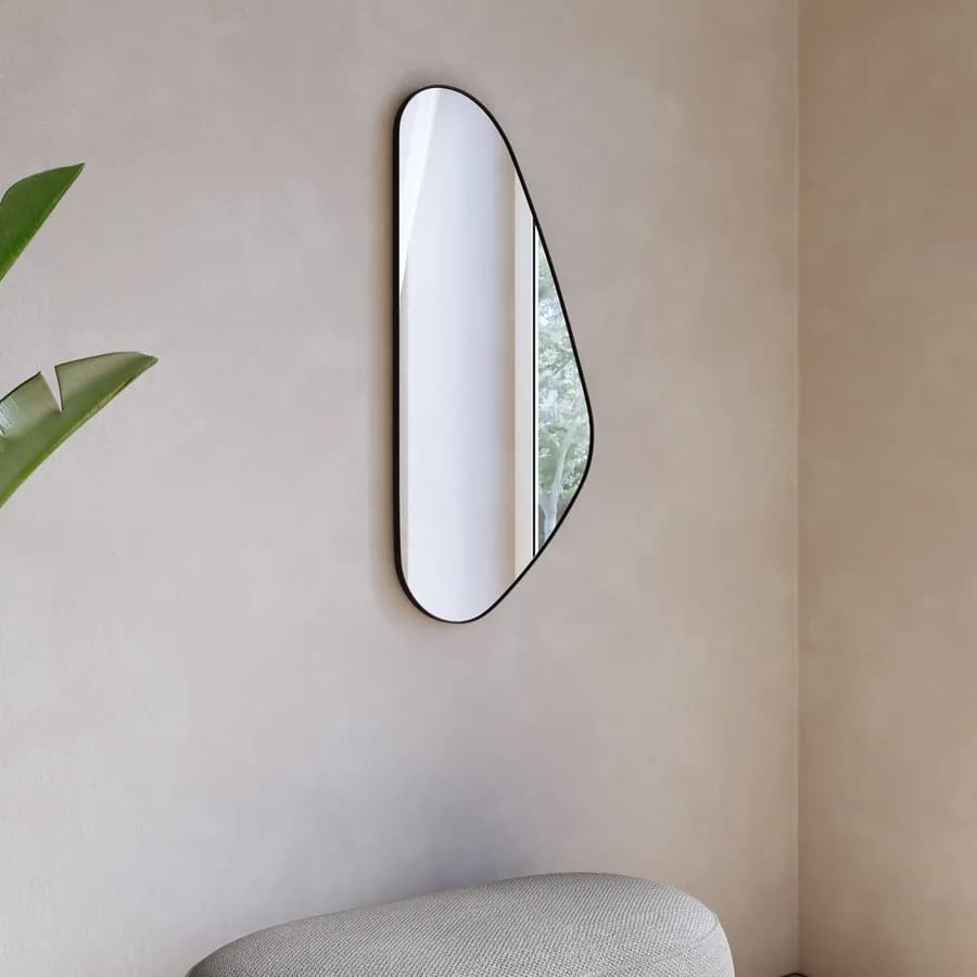 Specchio da parete 42x99h cm in metallo nero con cornice - Peregrin